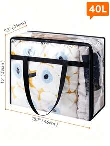 3/2/1pc Large Capacity Clothes Storage Bag, Foldable Clothes Storage Bag, College Dorm Essential, Transparent PVC Storage Bag, Moisture-Proof & Dust-Proof Storage Bag, Moving Storage Bag, Multi-Functional Storage Box With Flap And Visible Window, Home Supplies, Quilt Dust-Proof Bag, 3D Storage Bag, Back To School/Graduation Season Essential, Bedroom, Wardrobe Clothes Storage Bag, Easy To Fold, Space-Saving, Durable,Bedroom Room Decor,Back To School - Multicolor - View 9