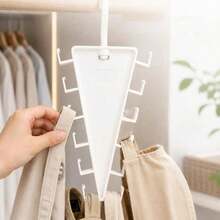 V Shaped Double-Sided Closet Organizer Hanger, 360° Rotating Multi-Layer Vertical Clothes Storage Rack With 12 Hooks - Multicolor - View 6