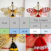 Set de Disfraz de Abeja con Alas y Varita Talla Única para Fiesta Presentación y Carnaval - Rojo - Ver 4