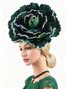 1pc Elegant Flower Fascinators Hat For Women Big EVA Flower Cocktail Fascinator Headwear Wedding Tea Party Hats Prom Hair - A - View 4