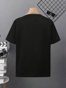 Camiseta de hombre con estampado de oso de peluche morado derretido, estilo urbano europeo y americano, con costuras en forma de ojo en X y detalle de boca, estilo gótico oscuro y graffiti p - Burdeos - Ver 9