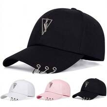 1pc Women's Triangle Arrow Iron Ring Baseball Cap, Street Fashion Sun Hat, Adjustable UV Protection Casual Hat, Suitable For Spring/Autumn Travel, Beach, Party - Multicolor - View 8