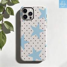 HoBa case 1pc Polka Dot Color Block 2-In-1 Soft Film Full Coverage Hard Phone Case, Compatible With Galaxy A23/A24/A25/A32/33/S25, Compatible With Apple 7/8/11/12/13/14/14Plus/15/15Plus/16/16Plus/7/8Plus/17/17Pro, Korean Style Fashionable & Fun Phone Case, Elegant Design Unisex, Ideal Gift For Girlfriend On Easter, Spring, Birthday - Mixed Color 1 - View 1