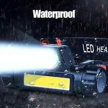 1 pieza Linterna frontal LED COB recargable magnética e impermeable para camping, pesca y minería al aire libre - lámpara de cabeza - Ver 5