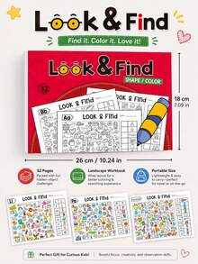 Children's Interactive Search Game Book, Enhances Brain Ability Through Sudoku Puzzles, Memory Training And Color Recognition, Suitable For Home And School Use Travel Puzzle Cards, Perfect Birthday And Christmas Gift - Multicolor - View 4