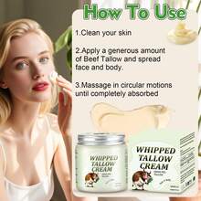 Crema de sebo de res alimentada con pasto – Batida para rostro y cuerpo; crema hidratante profundamente nutritiva para una piel suave y tersa. - sabor a vainilla - Ver 6