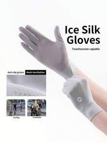 Women's Summer Gloves (1 Pair): Quick-Dry Breathable Mesh Palm, Non-Slip Silicone, Touchscreen Compatible; Suitable For Outdoor Activities, Walking And Cycling - A - View 2