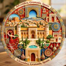 Granada Moorish Arches Geometric Stars And Flamenco Grace Magnet Where The Red Fortress Whispers A Thousand And One Tales Keepsake For All Metal Surfaces Throughout The Home - A - View 1