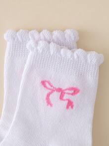 Spring/Summer 5/10 Pairs Solid Color Children's Socks/School Socks, Sweet & Cute Bow Decor, Preppy Style, Soft & Skin-Friendly, Comfortable Casual Versatile Sports Ankle Socks For Students, Suitable For Daily Wear/Back To School/School Outfit/Sports Outfit/Classroom/New Semester/School Opening/Students/Back To School Season Outfit, Multiple Combinations Available - Multicolor - View 4