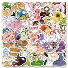 Paquete de 60 piezas de pegatinas de serpientes lindas | Pegatinas con hermosos patrones, pegatinas de alta calidad para botellas de agua, papel decorativo, diarios, portátiles, parachoques, patinetas, álbumes de recortes, maletas, refrigeradores, agendas, teclados, pegatinas para automóviles, útiles escolares - Linda serpiente - Ver 11