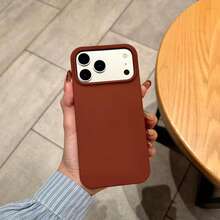 液態矽膠 3 層全覆蓋軟橡膠手機殼適用於 iPhone 17 Pro 17 Pro Max 17，清新夏季配色，防震保護殼配耐刮微纖維內襯，相容於 13 11 16 Pro Max 15 14 Plus 12 Mini XS Max 7 8 Plus - 栗子棕 - 查看 2