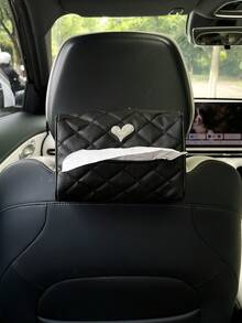 Creative Heart-Shaped Car Tissue Holder, Leather Material, Car Sun Visor Tissue Box, Armrest Tissue Bag, Seat Back Tissue Holder, Car Interior Accessory, Tissue Decorative Bag - Love - View 8
