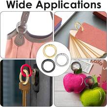 10pcs Spring O Ring Clip Clasp Round Keychain For Bag Purse Handbag Strap Men Women's Keychain,Keychain Making Supplies - Multicolor - View 7