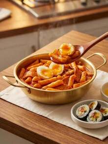Flat Bottom Frying Pan, Available In Gold And Silver 2 Colors, Dual Handle European Style, Stainless Steel Pasta Plate, Steak Plate, Seafood Pot, Korean Hot Pot, Home Cooking, High Temperature Resistant Pot, Baking Tray - View 7