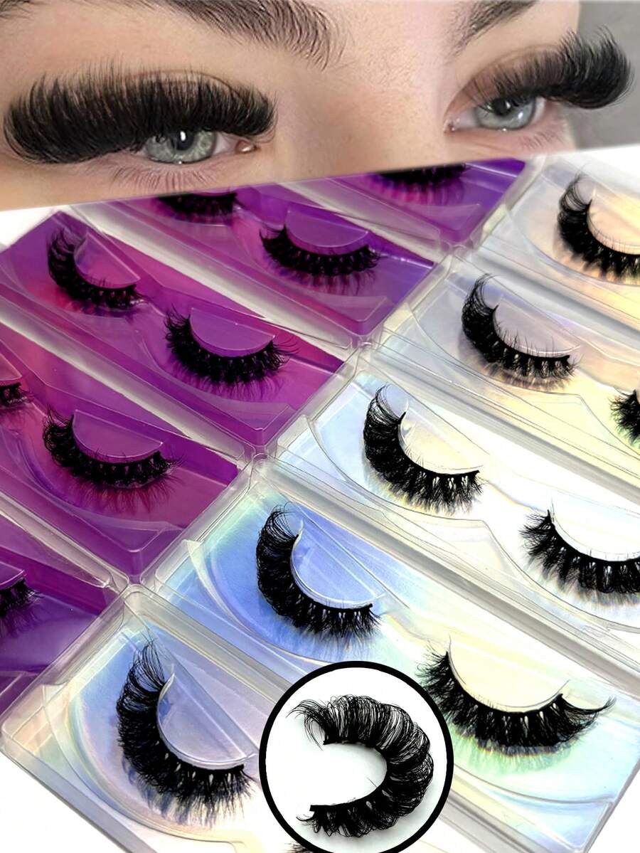 10 Pasang Bulu Mata Palsu DD Curl Russian, Bulu Mata Palsu 3D Tebal & Lebat dengan Kotak Kertas Berkilau, Padat & Keriting, Ciptakan Efek Riasan Mata Kucing, Bulu Mata Palsu 8D Halus, Pertegas Kontur Mata, Panjangkan & Tebalkan Garis Bulu Mata, Raih Tampilan Riasan yang Lebih Halus.