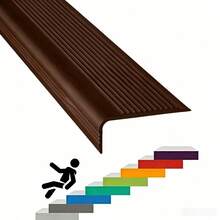 1pc 1m/39.378in New Self-Adhesive Stair Anti-Slip Tape, L-Shaped Anti-Slip Protection Strip, PVC Stair Edge Decorative Strip, Suitable For Home And Office - A - View 11