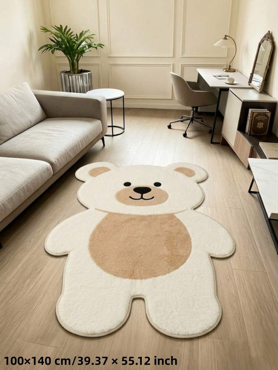 1 pieza Nueva llegada de verano, alfombra absorbente, suave y amigable con la piel, alfombra de oso de dibujos animados 3D de pie junto a la cama, alfombra decorativa de caliente de verano, alfombra decorativa, decoración de dormitorio, alfombra pequeña, alfombra, decoración del hogar, alfombra de sala de estar, alfombra pequeña de sala de estar, alfombra de dormitorio, decoración del hogar de sala de estar, alfombra de exterior, alfombra lavable - Multicolor - Ver 1