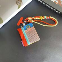 1件手工編織小星星短款腕帶手機掛繩包帶，新款手工編織小星星短款腕帶彩色壓克力手機吊飾編織繩掛件，卡通可愛便攜防丟手機殼配件 - 彩色 - 查看 13