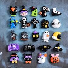 10 piezas de accesorios de resina de monstruos y fantasmas de Halloween mezcla aleatoria para decoración de Halloween, funda de teléfono, clip para el cabello, liga para el cabello, botella de agua, decoración del hogar, decoración del automóvil, decoración creativa, decoración del refrigerador, accesorio para el cabello, decoración de llavero, aretes del 4 de julio, pulsera de cuentas, collar de concha, pin de esmalte - mezcla aleatoria - Víspera de Todos los Santos - Ver 8