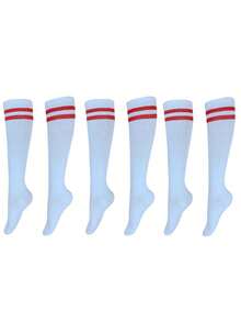 3 Pairs Kids Knee-High Soccer Socks, Long Sports Socks, Suitable For 3-8 Years Old Children Daily School Wear, Back To School, First Day Of School - Multicolor - View 19