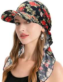 ZLYC Chemo - Gorros para Mujer, con Visera y Visera preatada, para la Cabeza - verde, (Verde geométrico) - Ver 14