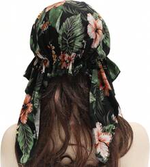 ZLYC Chemo - Gorros para Mujer, con Visera y Visera preatada, para la Cabeza - verde, (Verde geométrico) - Ver 5