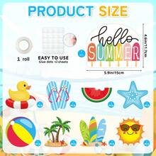 Tropical Summer Bulletin Board Decorations Paper Cutouts, Multiple Colors And Shapes, Suitable For Beach Theme Decor, Classroom, Pool Party, Summer Decorations - Style 1 - View 8