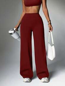 FWH Chewy Magic Pants #Photo-Ready Essential, Perfectly Outlines Curves. Super Elastic Skin-Friendly Fabric Fall - Burgundy - View 7