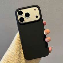 液態矽膠 3 層全包覆軟膠手機殼，適用於 iPhone 17 Pro 17 Pro Max 17，清新夏季配色，防震保護殼附防刮微纖維內裡，相容 iPhone 13 11 16 Pro Max 15 14 Plus 12 Mini XS Max 7 8 Plus - 黑色 - 查看 5