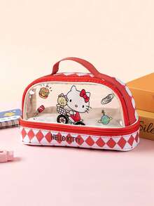 Double Layer Transparent Pencil Case, Hello Kitty Large Capacity Student Stationery Box - Multicolor - View 14