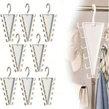 V Shaped Double-Sided Closet Organizer Hanger, 360° Rotating Multi-Layer Vertical Clothes Storage Rack With 12 Hooks - Multicolor - View 15