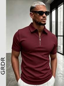 Áo thun nam tay ngắn cổ polo GRDR mùa hè, thích hợp cho hoạt động ngoài trời, du lịch và mặc thường ngày. - Màu Đỏ Sâu - Xem 6