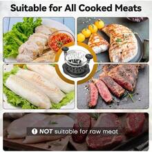 Clear Twist Chicken Shredder With Comfort Grip, 10 Inch Heavy Duty Visible Meat Shredder, Portable Kitchen Gift For Home & Camping Outdoor Use - Black - View 3