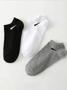 30 Pairs Men's Breathable Sports Socks, Fashionable Letter Print High Elastic Outdoor Running Socks, Comfortable Breathable, Anti-Odor, Antibacterial, Suitable For Daily Wear (1/3/5/10/15/20/30 Pairs) - A - View 4