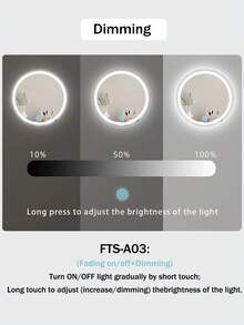 Mirror Touch Sensor Switch LED Dimmer Controller, 5-24V DC Stepless Dimming LED Strip Control, Bathroom Vanity Mirror Hidden Touch Button, Adhesive Backing Installation - MIRROR TOUCH SWITCH - View 8