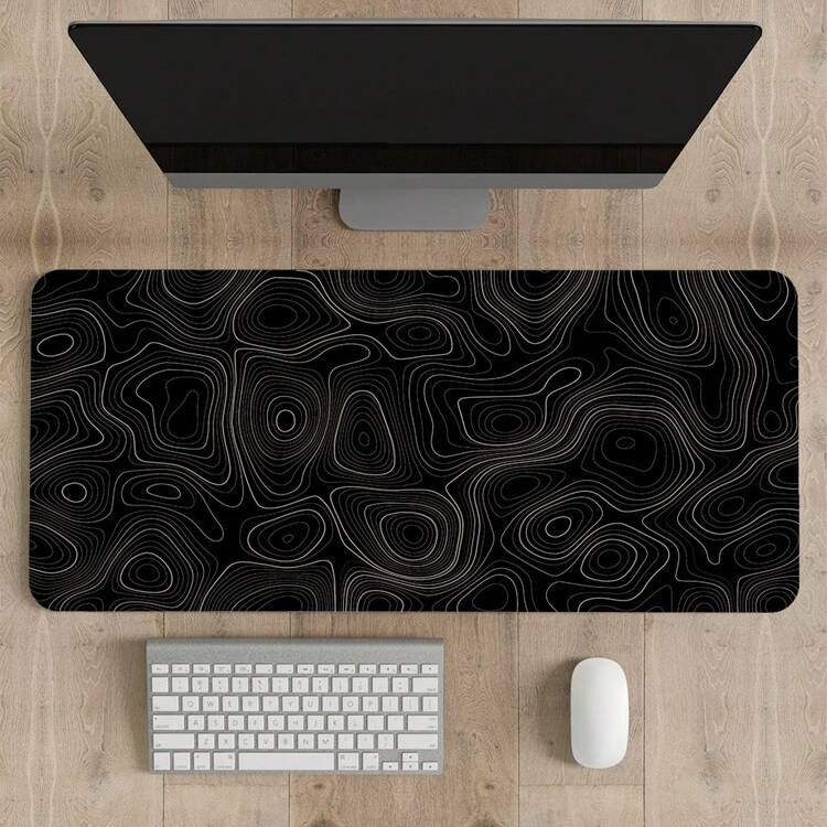 1pc Tech-Style Linear Large Gaming Mouse Pad - Non-Slip Rubber Base, Abstract Art Pattern, Suitable For PC Gaming, Home Office Desk, Computer Workspace, Dramatic Scenes, Extended Mouse Pad, Exclusive For Tech Enthusiasts - View 9