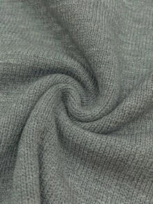 Women's Casual Solid Color Round Neck Ruffle Hem Short Sleeve Loose Wool Blend T-Shirt, Spring/Autumn Summer - Grey - View 8