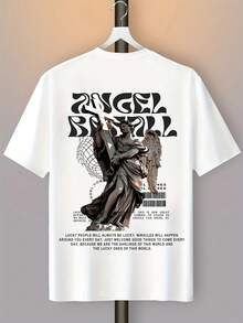 Men's T-Shirt With Angel Print - White - View 2