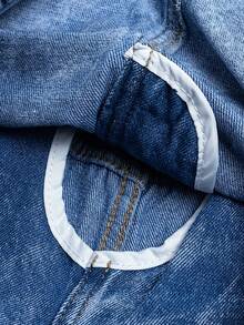 Saia Denim Lavagem Clara Simples para Menina Jovem, Saia Mini Denim Sem Forro, Moda Minimalista Clássica com Cintura Meio Elástica e Cordão Ajustável, Adequada para Todas as Estações - Lavagem clara - Visão 10
