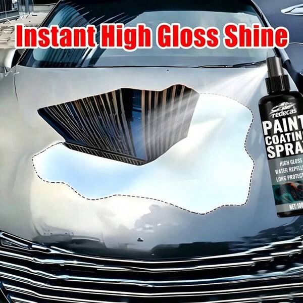 Redecas Car Paint Ceramic Coating Spray - Car Paint Coating Spray, Car Paint Brightening & Repair Agent, High Gloss Long-Lasting Protective Coating, Effectively Anti-Stain, Anti-Dust, Anti-Oxidation, Delay Car Paint Aging, Suitable For Car Paint, Glass, Wheels, Rearview Mirrors, Metal Parts And More, Ceramic Coating Spray, Hydrophobic Coating Spray
