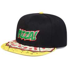 1件男士 PIZA! 字母刺繡平頂帽，時尚棒球帽，街頭嘻哈帽，戶外休閒網眼帽，春/秋旅行，海灘度假 - 彩色 - 查看 12