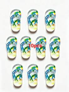 10/20/100 Stücke Sommer Eis Transparent Flip-Flop DIY Zubehör Handgefertigte Materialien Schuhschnallen Wasserflaschen Aufkleber Cremekleber Haarzubehör Harz Charms - Flip-Flops - Übersicht 20