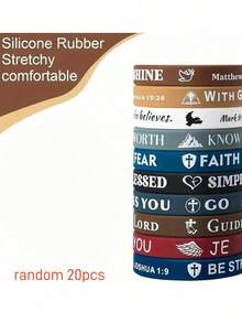20pcs Silicone Bracelets, Multiple Bright Colors, Comfortable And Lightweight, Unisex Gift, Suitable For Baptism, Carnival, Mother's Day And Graduation Party Favors, Cheap Stuff, Party Decorations Disco, Beauty Essential, Holiday Accessories Bracelet, Party Decorations Summer - Multicolor - View 7