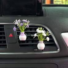Cute Bellflower Bouquet Car Air Freshener Vent Clip, Mini Artificial Flower, For Car Vent Decoration, Car Interior Dashboard Decor Accessory - Bouquet Air Vent Clip - View 5