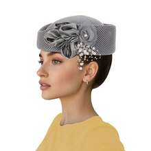 European And American New Style Space Layer Rhinestone 2-Flower Multi-Layer Stacked Tie-Up African Evening Party Hat Auto Gele Headwrap - Flower Hat - View 19