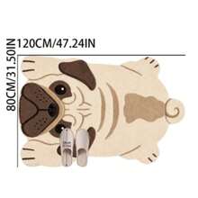 1pc Pug Shaped Area Rug, Pink Bedroom Decor, Small Rug, Carpet, Home Decor, Living Room Rug, Living Room Small Rug, Bedroom Rug, Living Room Home Decor, Outdoor Rug, Washable Rug - Multicolor 5 - View 10