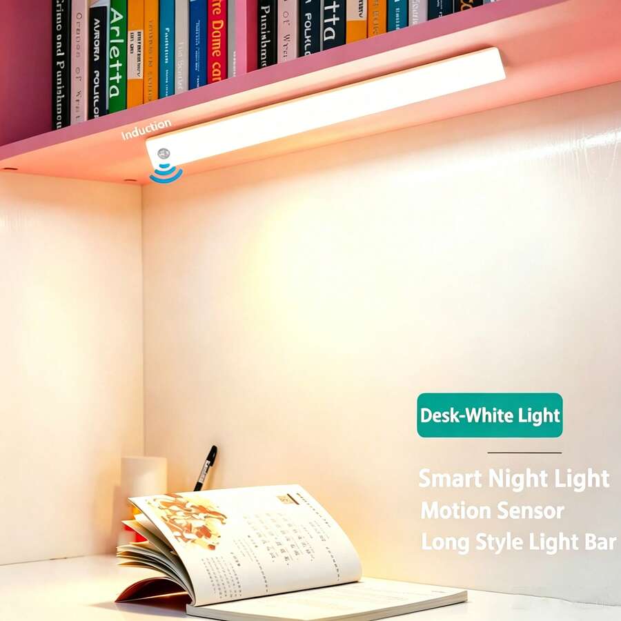 1/4個USB充電式感應夜燈，暖光/白光，櫥櫃照明，室內充電感應燈，磁吸式可調光衣櫥燈，無線安裝於櫥櫃下方，適用於廚房、樓梯和走廊檯面照明，適用於房間、廚房、衣櫥、走廊、櫥櫃、走廊、酒櫃、衣櫥、客廳，萬聖節和感恩節氛圍裝飾