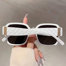 1pc Fashionable Diamond Decor White Design Multi-Functional Glasses, Suitable For Daily Wear - Multicolor - View 4