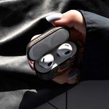 1pc Creative Personalized Fresh Starry Sky Shooting Star Black Translucent Gold Moon Minimalist Earphone Case For Pods 2/3/Pro/Pro2/4/AIR/PRO3/ - Black - View 2