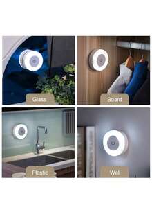 Touch Control LED Night Light, USB Rechargeable, 3-Color Dimmable, Wall-Mounted Bedroom Bedside Lamp, Suitable For Walls, Closets, Kitchens, Under Cabinets And Countertops - One Size Fits All - View 10